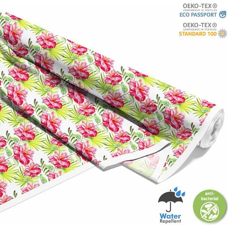 Outdoor dekostoffe oxford - Motiv Rosa Aquarellblumen (1/5)