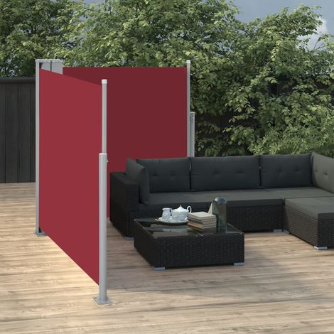 Auvent latéral rétractable,Marquise Anti-UV,Auvent facile à assembler Rouge 100 x 600 cm -FR58291 (1/5)