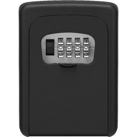 Schlüsseltresor mit Zahlencode, 4-stellig Schlüsselbox mit Code für Draußen, Klein Schlüsselsafe aussen, Schlüsselkasten mit Zahlenschloss außenbereich für hausschlüssel (Schwarz) (1/5)