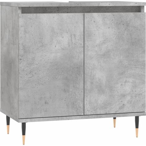 Armoire de bain gris béton 58x33x60 bois d'ingénierie (1/5)