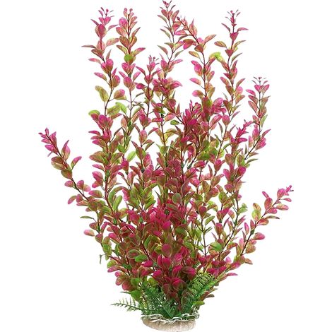 Plante Artificielle - Pour Aquarium Et Décoration Intérieure - Base En Pierre - Matériau Plastique Sécurisé Pour Poissons - 1 Pièce (1/3)