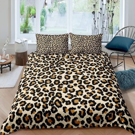 Womens Leopard Duvet Cover 220 x 240 cm Womens Adult Chic Cheetah Printed Bedding Set Wildlife Style Bedding Set Bedroom Decor Wildlife (1/3)