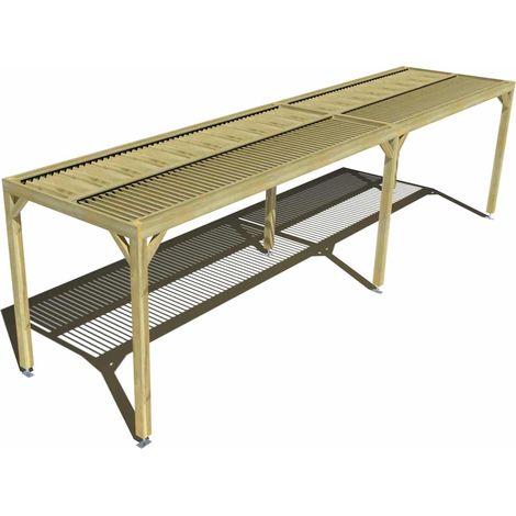 Pergola bois • 9m x 2m • indépendante • sens largeur • lames orientables bioclimatiques incluses • livraison comprise (1/3)