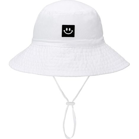 Chapeau de soleil pour bébé avec visage souriant, protection solaire UPF 50+, chapeau bob, joli chapeau de plage pour bébé fille et