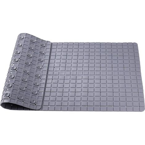 Tapis de douche de bain antidérapant, poignée de douche de sécurité pour salle de bain hôtel spa, 40 x 70 cm PVC anti-moisissure tapis de sol de baignoire avec trous de drainage, ventouses pour enfant (1/5)