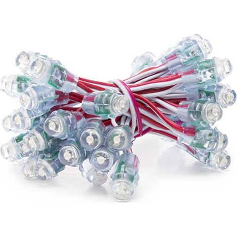 Pixel LED 0.1W 2Lm 12Mm 5V Epistar (stringa 50 unità) Rosso 50.000H [DE-PIX-12-R]