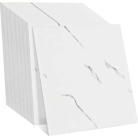 Lot de 24 Carrelage Adhesif Mural 30x30 cm, Credence Adhesive Cuisine Salle de Bain, Carreaux Adhesifs Effet Marbre, Revêtement Mural Autocollant Étanche, Découpable pour Cuisine Douche Salon (1/5)