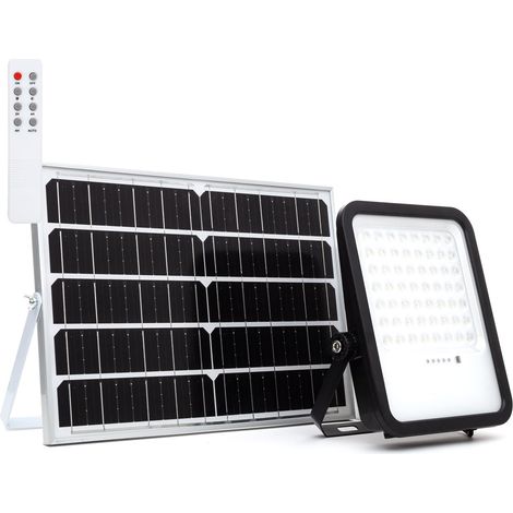 Foco Proyector LED Solar 2200 lm IP65 con Control Remoto Nurda 6500K Blanco Frío (1/5)
