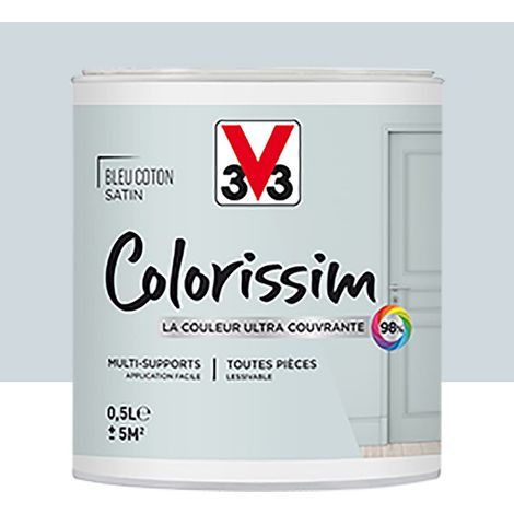 Peinture Multi-supports V33 Colorissim Satin Bleu coton 0,5 L