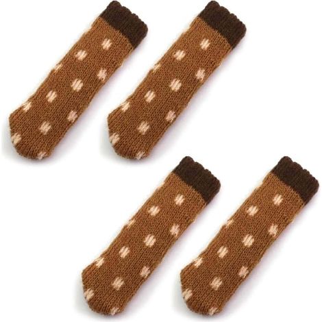 Chaise Chaise Haute Jambe Chaussettes Élastique Meubles Protecteur De Sol Dur, Tissé Antidérapant Anti-bruit Résistant À L'usure Table Couverture De Pied Tabouret Table De Thé Tapis De Pied Marron Qua (1/5)
