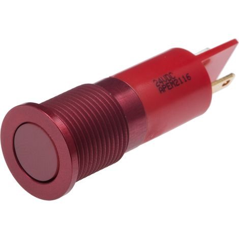 Voyant LED lumineux Rouge RS PRO, dia. 14mm, 24V c.c., IP67 ( Prix pour 1 ) (1/2)