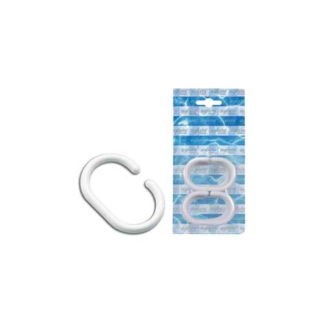 ANELLI PER DOCCIA IN PLASTICA- interno mm.29x47 - esterno mm.40x60 - 1 blister AGLAIA