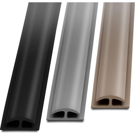 Barre de seuil étanche Double bordure PVC 24 x 35 mm Noir Longueur: 1 m