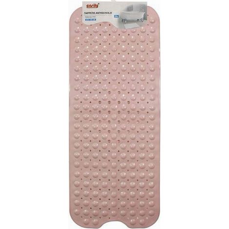 Trade Shop - RUTSCHFESTE BADEMATTE 100 X 40 CM PVC DUSCHMATTE 79739 ROSA - (1/2)