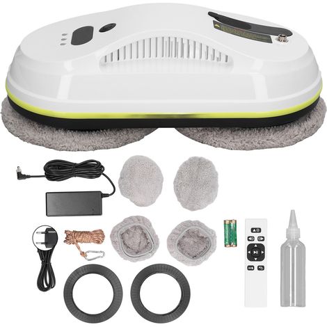 Robot lave-vitres sans fil avec télécommande pour une utilisation extérieure, robot de nettoyage intelligent et automatique doté d'une puissance d'aspiration de 2 800 Pa, 100–240 V, prise européenne (1/5)