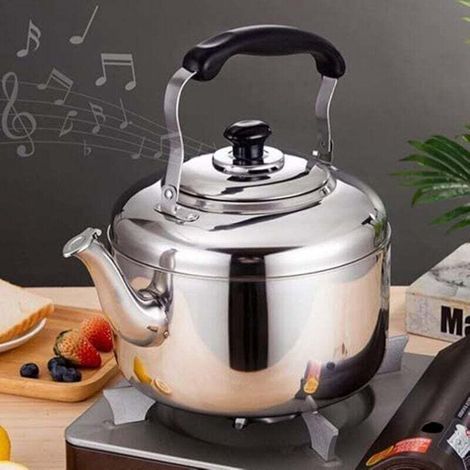 2L Bouilloire de cuisinière, Inox Théières pour Cuisinière, Bouilloire gaz, Poignée Résistante à la Chaleur, Théière Inox