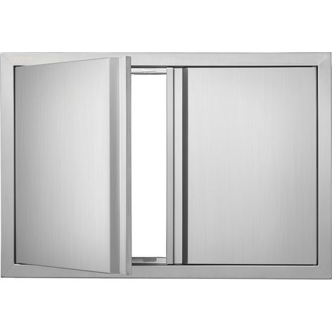 VEVOR Puerta de Acceso a Barbacoa 774 x 532 x 45 mm Puerta de Cocina Exterior Doble Puerta Empotrada de Acero Inoxidable con Manija para Isla de Barbacoa, Estación de Parrilla, Armario Exterior