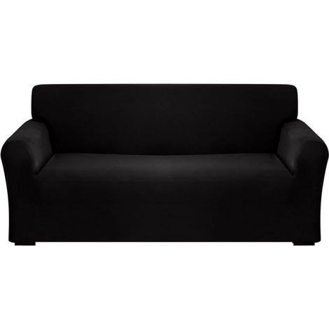 Sofabezug 190 230 cm Sitzkissenbezug Elastischer Sofabezug Maschinenwaschbar & dehnbar Für 3 Sitzer Sofas Sofaschutz Sofabezug Schwarz Spandex (1/5)