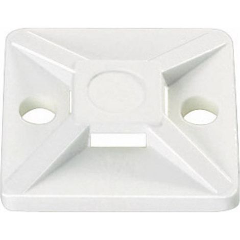 HellermannTyton Basetta di fissaggio autoadesivo, avvitabile 151-28349 aperture su 4 lati, senza alogeni, stabilizzata (1/3)