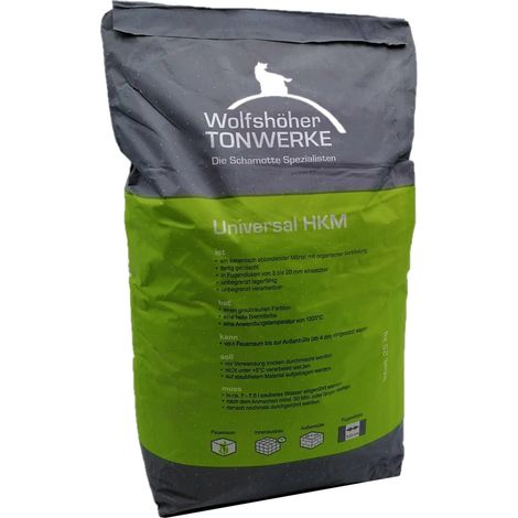 Mortier d'argile réfractaire 1300 °C - Universal HKM - Sac de 25 Kg