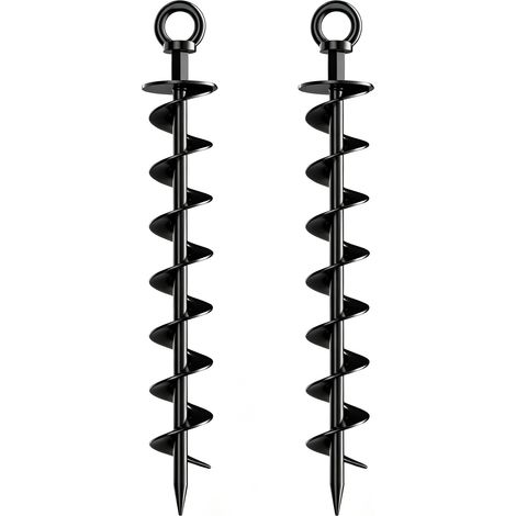 Tornillos de anclaje al suelo, estacas espirales para trampolines con tuercas - Herramientas, anclajes resistentes para columpios, fijación de tiendas de campaña para exteriores