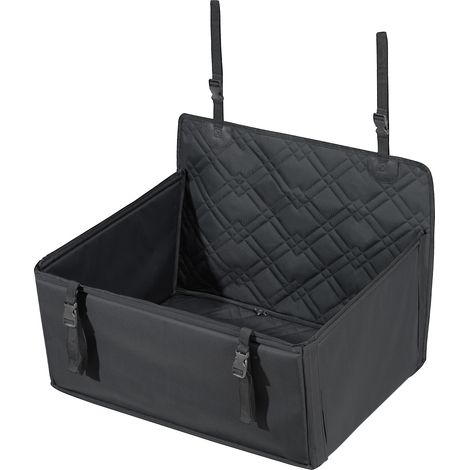 Mophorn Hundeautositz, widerstandsfähiger, wasserdichter Booster fürs Auto, mit integriertem Stützrahmen, anklemmbarer Sicherheitsleine, geeignet für S/M/L Hunde bis 22 kg, schwarz