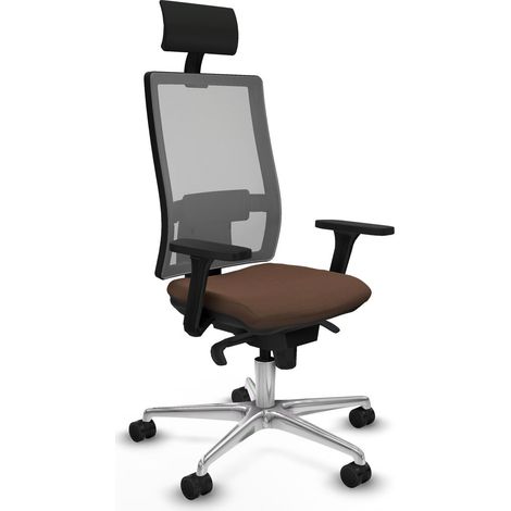 Sedia Ufficio con Poggiatesta Piqueras y Crespo 3D086N1 Marrone scuro (1/5)