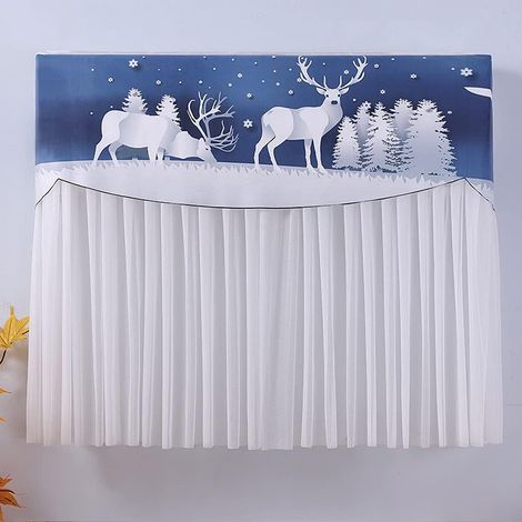 Housse de protection suspendue pour climatiseur, housse anti-poussière, housse coupe-vent pour pare-brise de climatiseur (motif cerf)