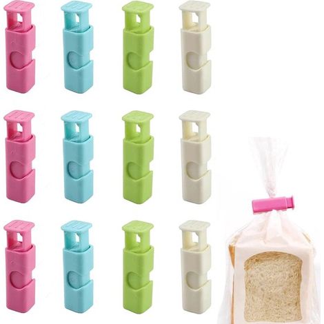 Pinces de fermeture - 6 x 1,5 cm - ABS - Fermeture de sachet - Clip de fermeture - Clips de conservation - Pinces de sac - Clip de prise - 12 pièces (1/5)