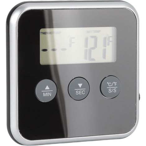 Thermomètre de cuisson pour grillades, écran LCD, sonde longue, 2 unités, thermomètre numérique à viande avec minuterie pour cuisine et grillades industrielles