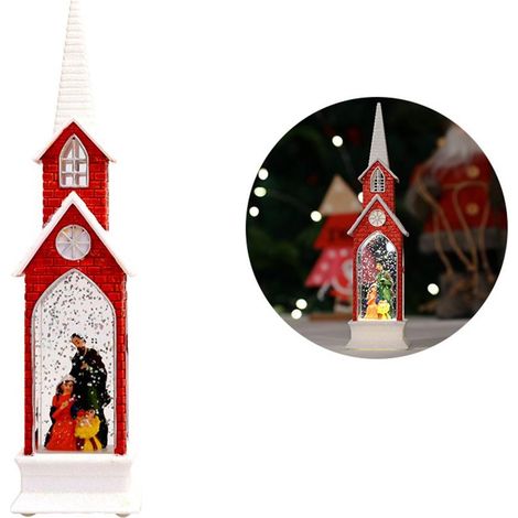Lanternes de Noël style église, lampe décorative pour sapin, ornement de table ou buffet (1/5)
