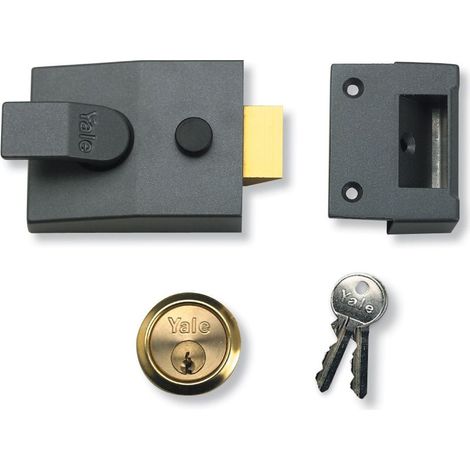 Yale P85 Deadlocking Nightlatch with 40mm Backset, Satin Chrome Finish, DMG Cylinder, and Visual Indicator