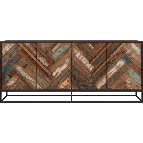 Buffet 4 portes en bois d'acacia et bois recyclé - KRABI (1/5)