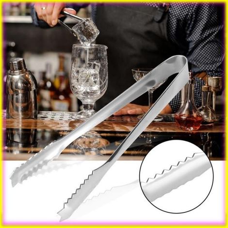 keenso Pince à glace Pince à sucre en acier inoxydable, glace pâtisserie sucre cuisson pince salade BBQ table Miroir brillant (1/5)