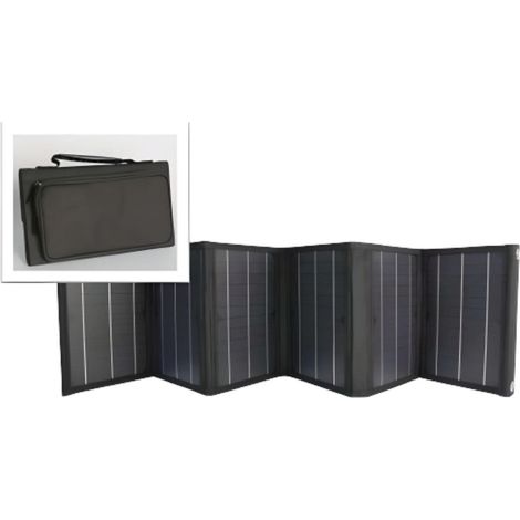 Panneau solaire portatif pliable SolarTec 60 - 60W 18V 3,3A - 6 pans monocristallins - Port USB A/C - Câble DC - Protec (1/5)