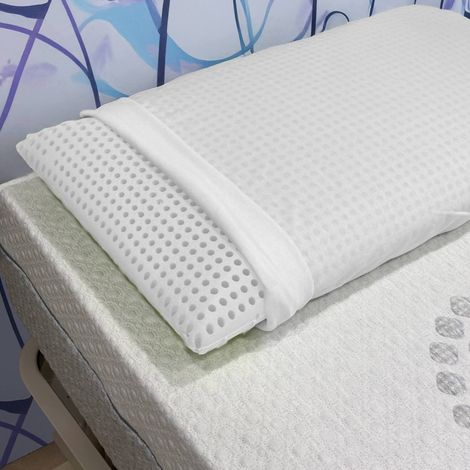 Talamo Italia Talamo Italia 4er-Set Kissen fà¼r das Bett, 100% Made in Italy, Abnehmbares "Seifen"-Kissen aus perforiertem Memory-Schaum, hypoallergen und atmungsaktiv, atmungsaktiv, 70x40xh14 cm (1/5)
