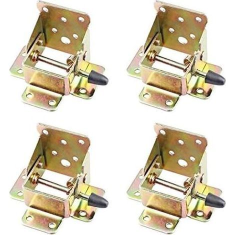 1paire Extension de pied de table pliante autobloquante à 90 degrés,Triomphe support d'étagère pliable, télescopique, caché, pour bureau, lit, charnières (1/5)