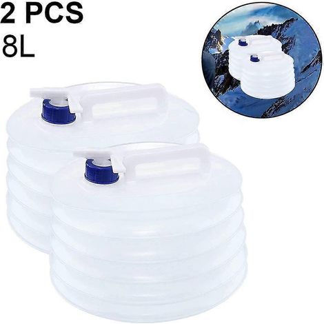 2 faltbare Wasserbehälter, hochwertige tragbare Wasserspeicher, 8 Liter (1/5)