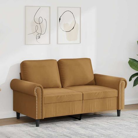 2-Sitzer-Sofa Braun 120 cm Samt