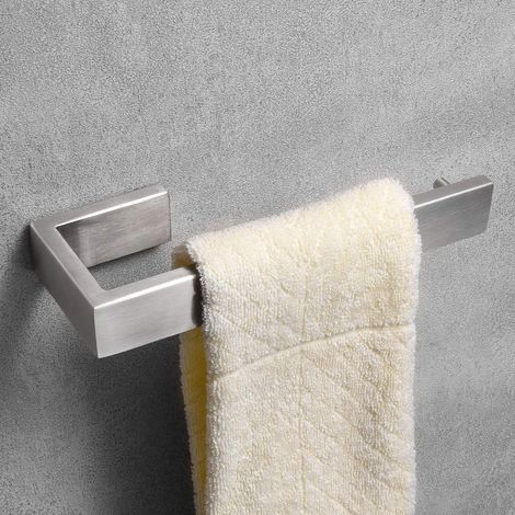 Matériel de salle de bains Porte-serviettes SUS 304 en acier inoxydable carré porte-serviettes anneau support d'étagère pour salle de bain cuisine garage robuste mural (1/5)