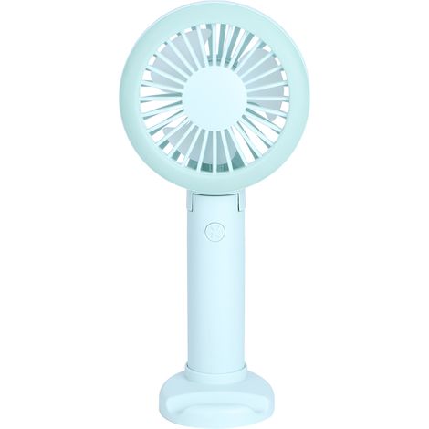 Ventilateur Portable Mini avec Base USB Ventilation Silicone ABS 18650 Gestion 3 Vitesses Éclair 19.5x9cm Green Purple 182g Mano (1/5)