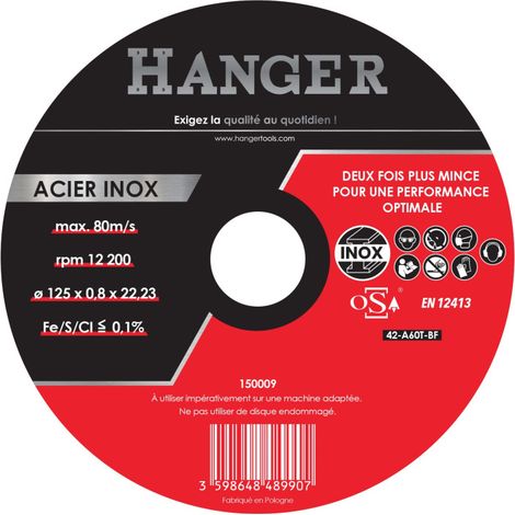Hanger 150009 disco de corte para metal 125 mm 0,8 mm
