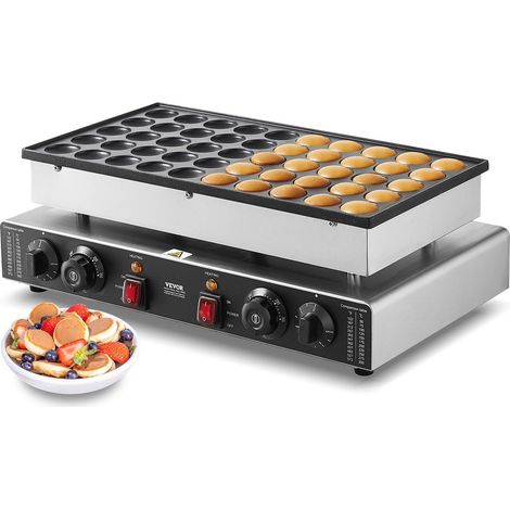 Mini appareil à pancakes néerlandais 50PC, machine à dorayaki 1700W en inox, grill électrique Poffertjes avec contrôle de (1/5)