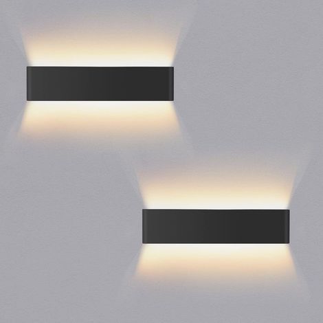 Wandleuchten-Set für den Innenbereich, 16 W, 40 cm, nach oben und unten gerichtet, moderne Beleuchtungskörper, dekorative Aluminium-Wandleuchte, warmweißes Licht (3000 K), geeignet für (1/4)