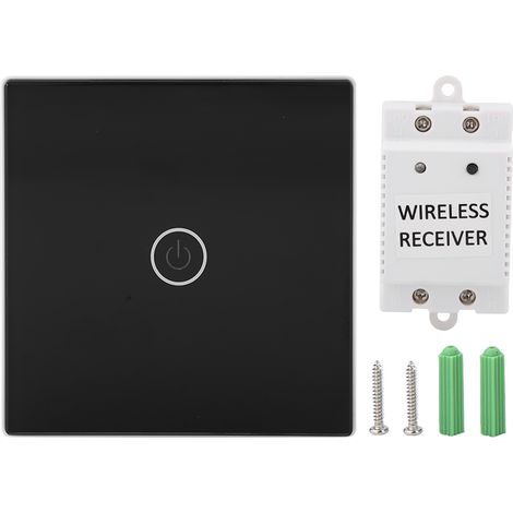 Interrupteur Intelligent Sans Fil 12V 1 Canal avec Télécommande pour Domotique (Noir) (1/5)