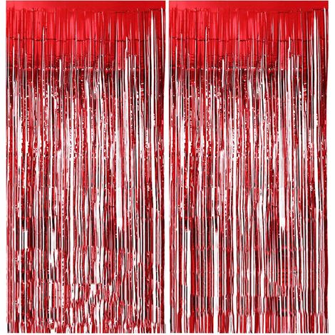 Rideaux à paillettes, lot de 5, rideaux métallisés à paillettes, décoration pour fêtes, mariages, anniversaires, Noël, photobooth, porte, 1 m x 2,5 m