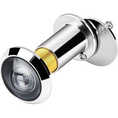 Judas de porte grand angle à 220° en verre optique pour la sécurité domestique, avec cache de confidentialité renforcé et large champ de vision. (1/5)