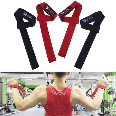 2 sangles de musculation rembourrées, gants d'entraînement, barres de musculation, bandes de soutien pour les poignets (1/4)