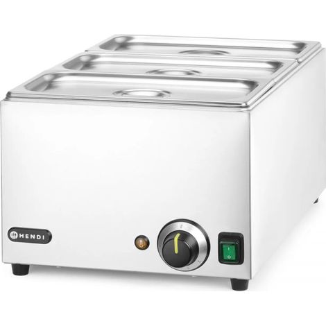 Calentador de alimentos para baño maría 3x GN 1/3 100 mm con tapas 1000 W (1/5)