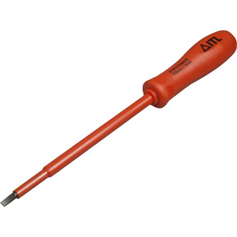 ITL Insulated Slim Slotted Screwdriver 150x8mm - Nylon Handle
